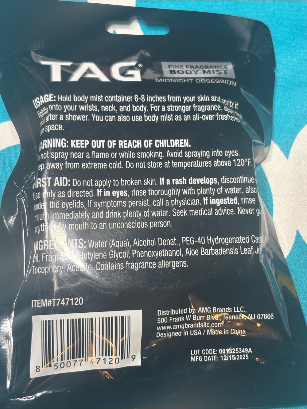 New TAG Fine Fragrance Body Mist - Midnight Obsession (Black) - Picture 3 of 3
